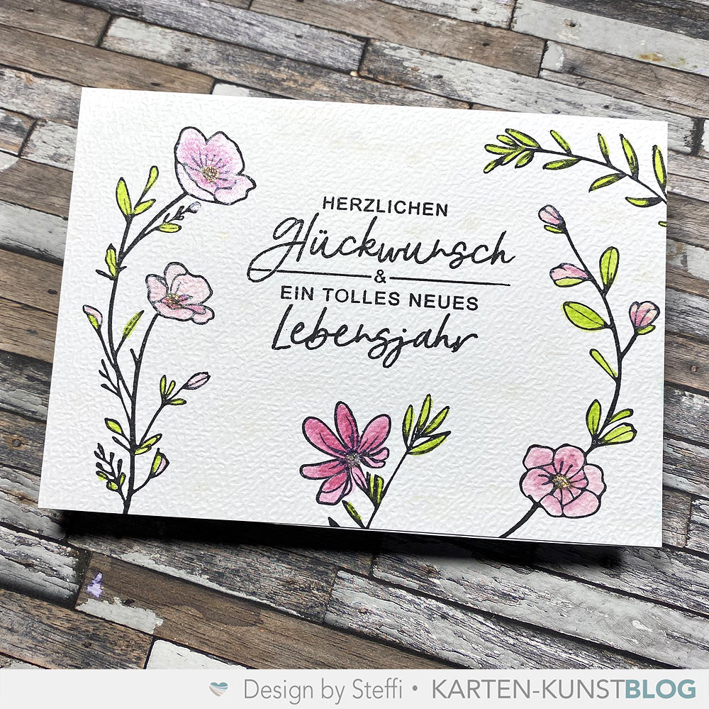 Karten-Kunst Clear Stamps Groß KK-0257 - Delicate Plants / Zarte Blumen