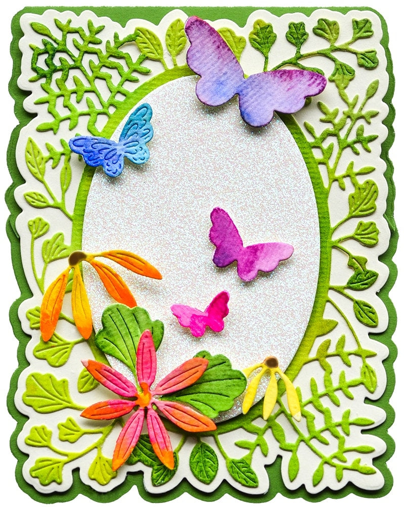 Poppy Stamps Stanzschablone - Fern and Daisy Pop Up Easel Set