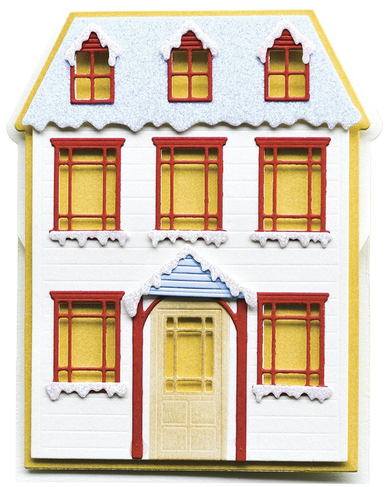 Poppy Stamps Stanzschablone - Winter House Pop Up Easel Set