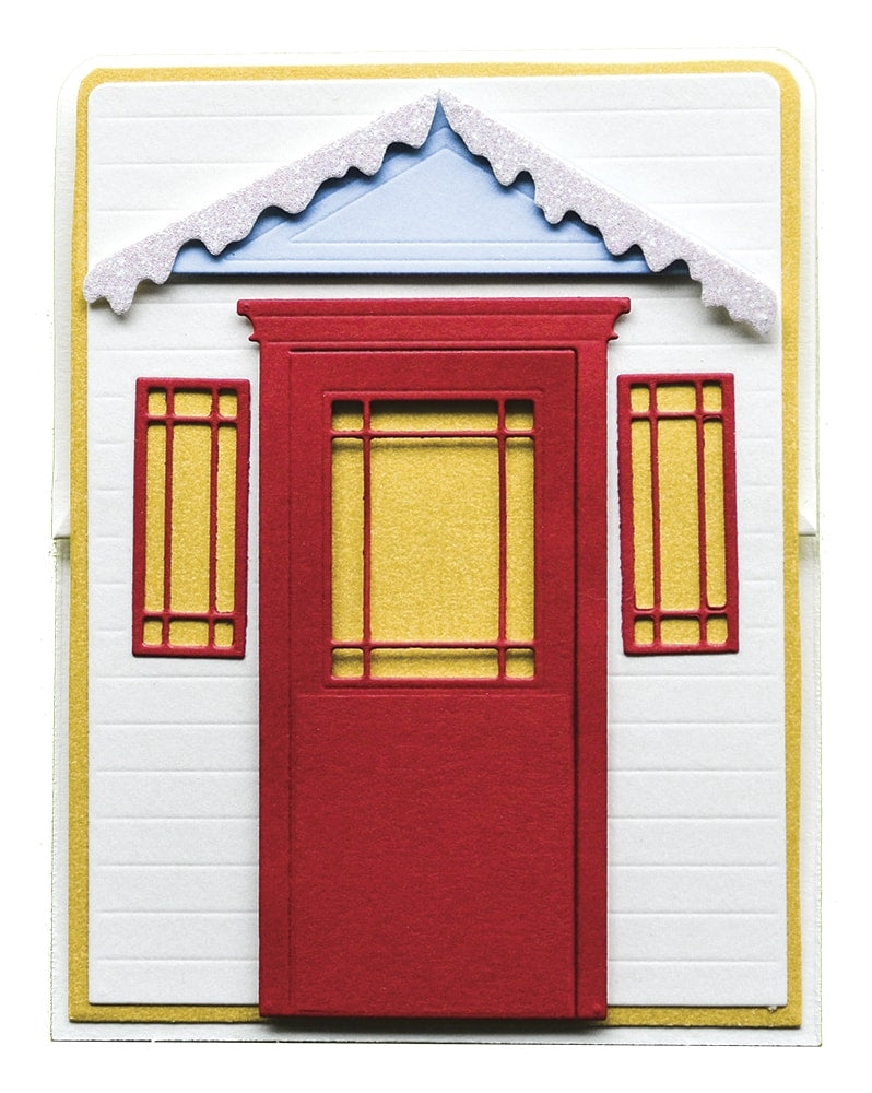 Poppy Stamps Stanzschablone - 2397 Winter Porch Pop Up Easel Set