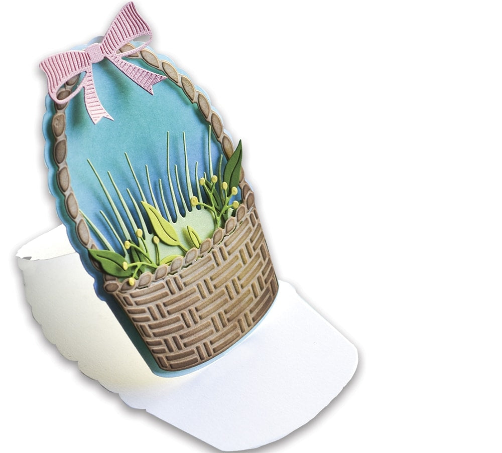 Poppy Stamps Stanzschablone - Woven Basket Pop Up Easel Set