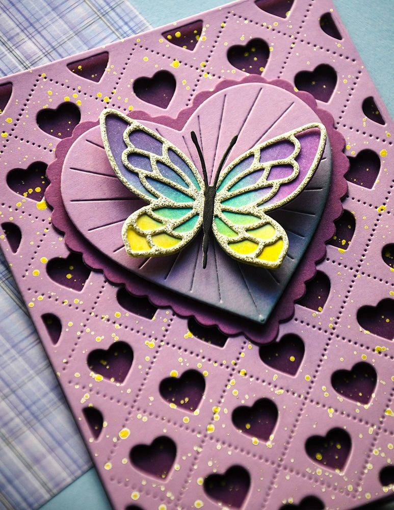 Poppy Stamps Stanzschablone - Heartfelt Pinpoint Frame