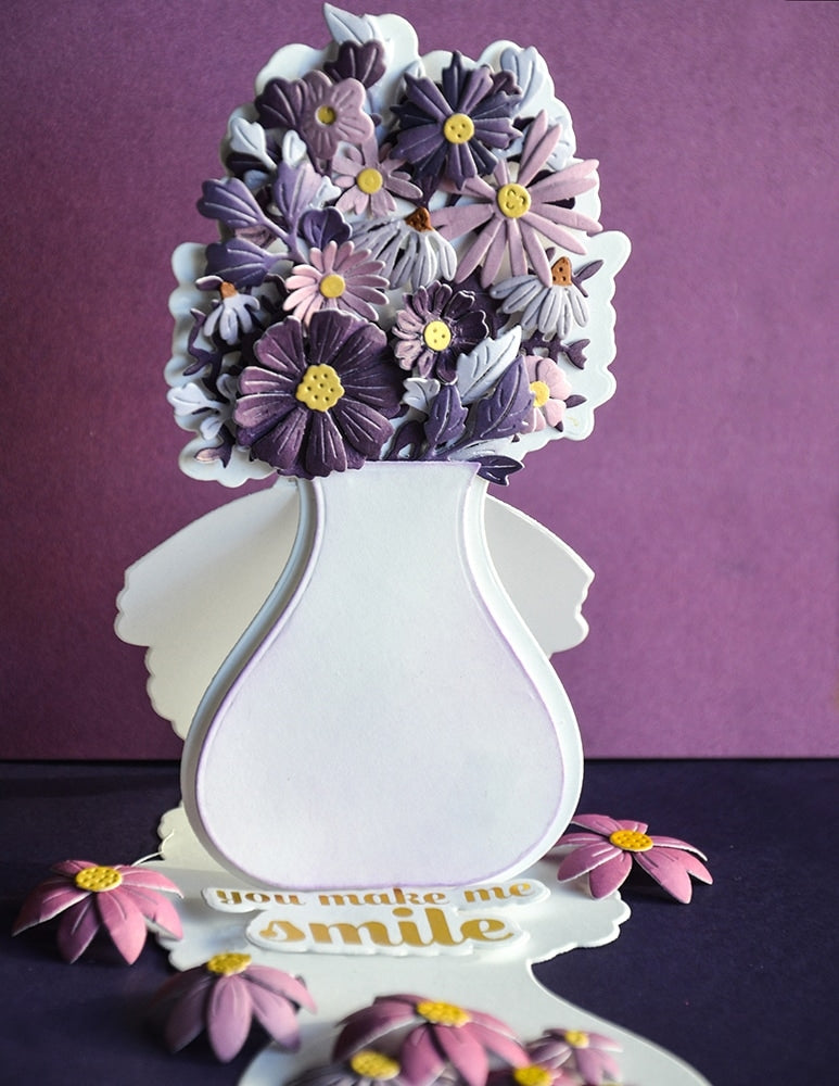 Poppy Stamps Stanzschablone - Floral Vase Pop Up Easel Set