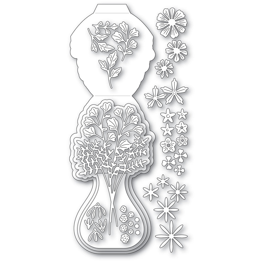 Poppy Stamps Stanzschablone - Floral Vase Pop Up Easel Set