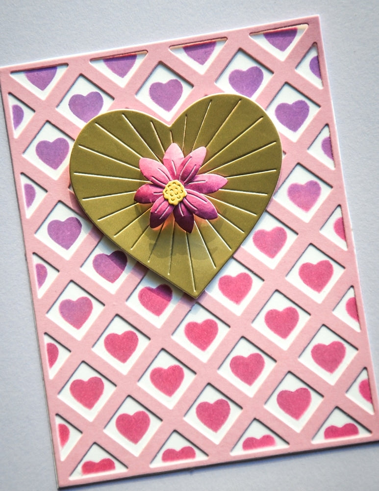 Poppy Stamps Template - Criss Cross Heart Stencil