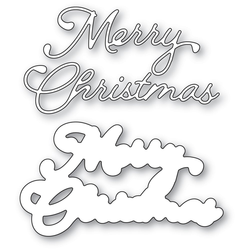 Poppy Stamps Stanzschablone - 2596 Merry Christmas Moonlight Script