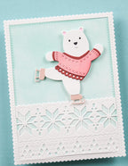 Poppy Stamps Stanzschablone - 2750 Nordic Skating Bear