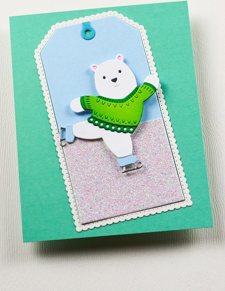 Poppy Stamps Stanzschablone - 2750 Nordic Skating Bear