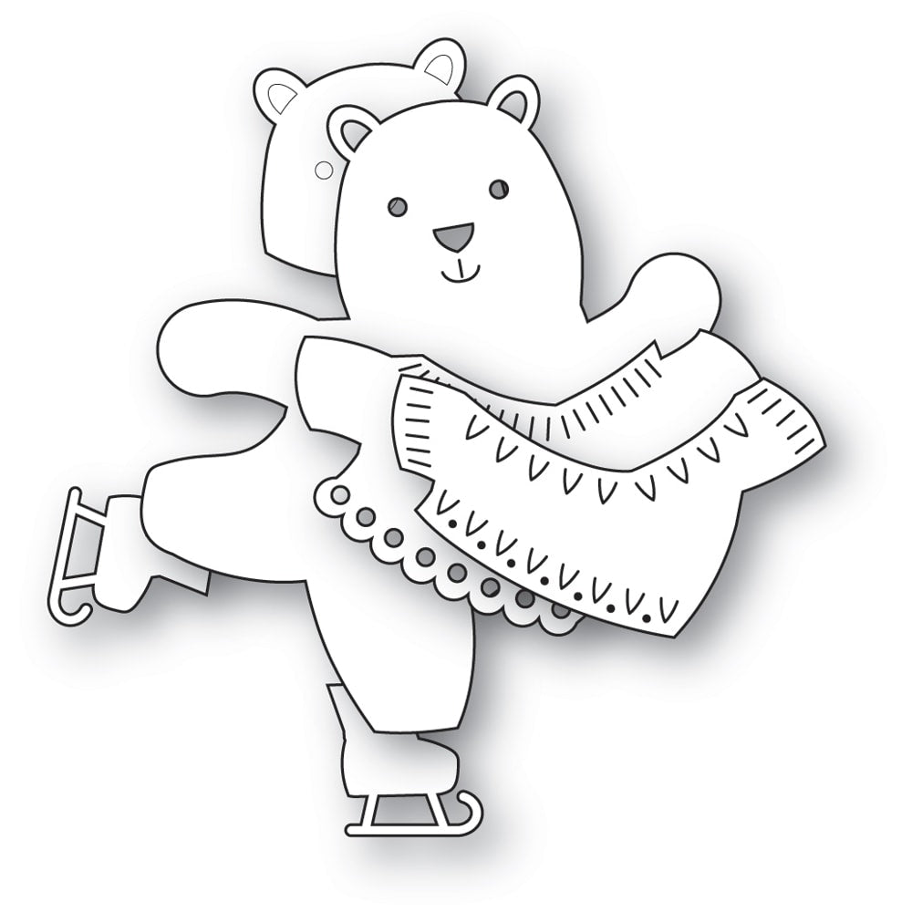 Poppy Stamps Stanzschablone - 2750 Nordic Skating Bear