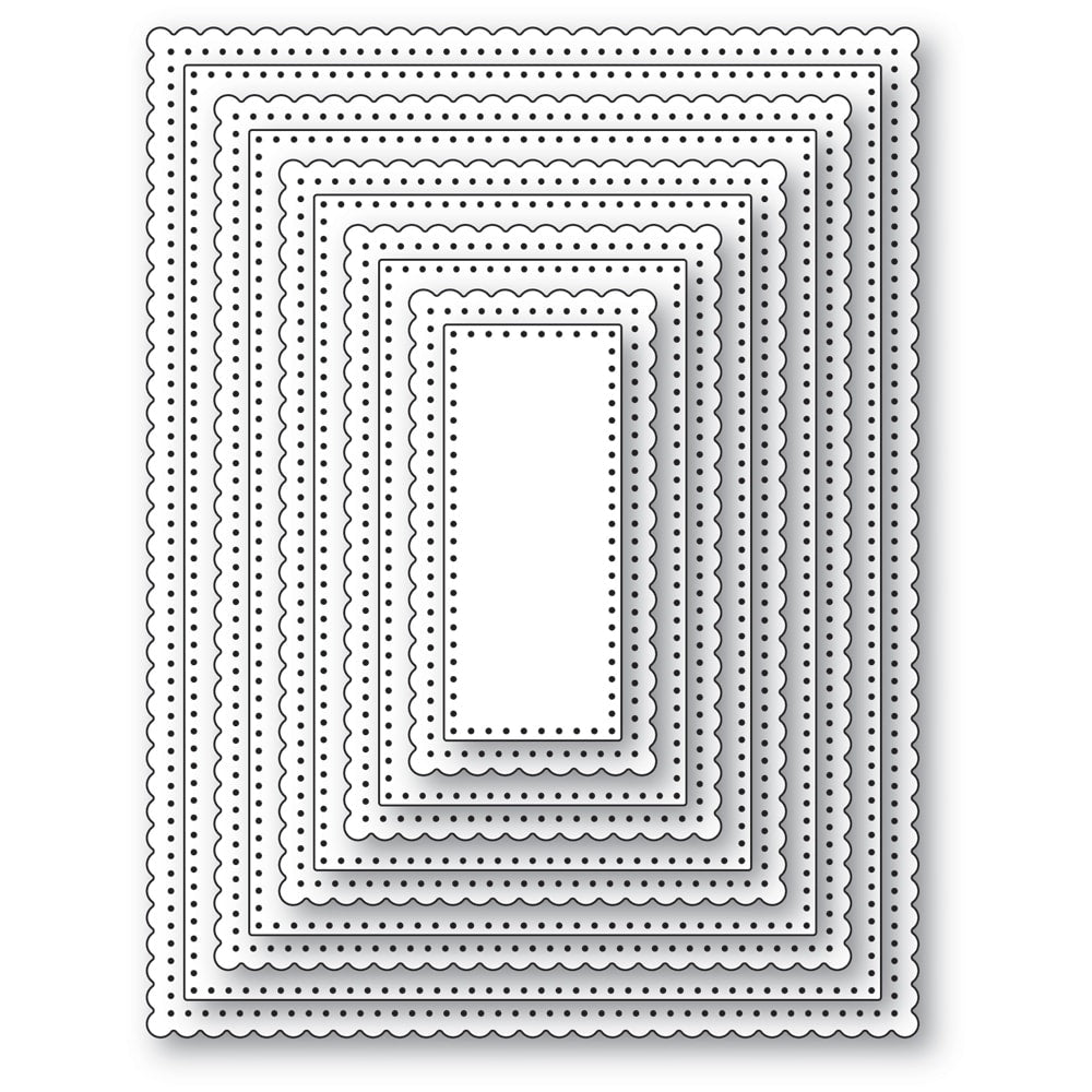 Poppy Stamps Stanzschablone - 2751 Scalloped Pinpoint Frames