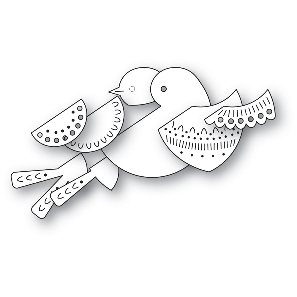 Poppy Stamps Stanzschablone - 2765 Nordic Nestled Bird