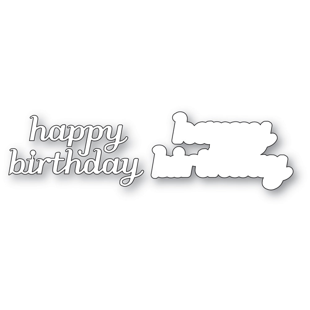 Poppy Stamps Stanzschablone - 2768 Happy Birthday Tender Script