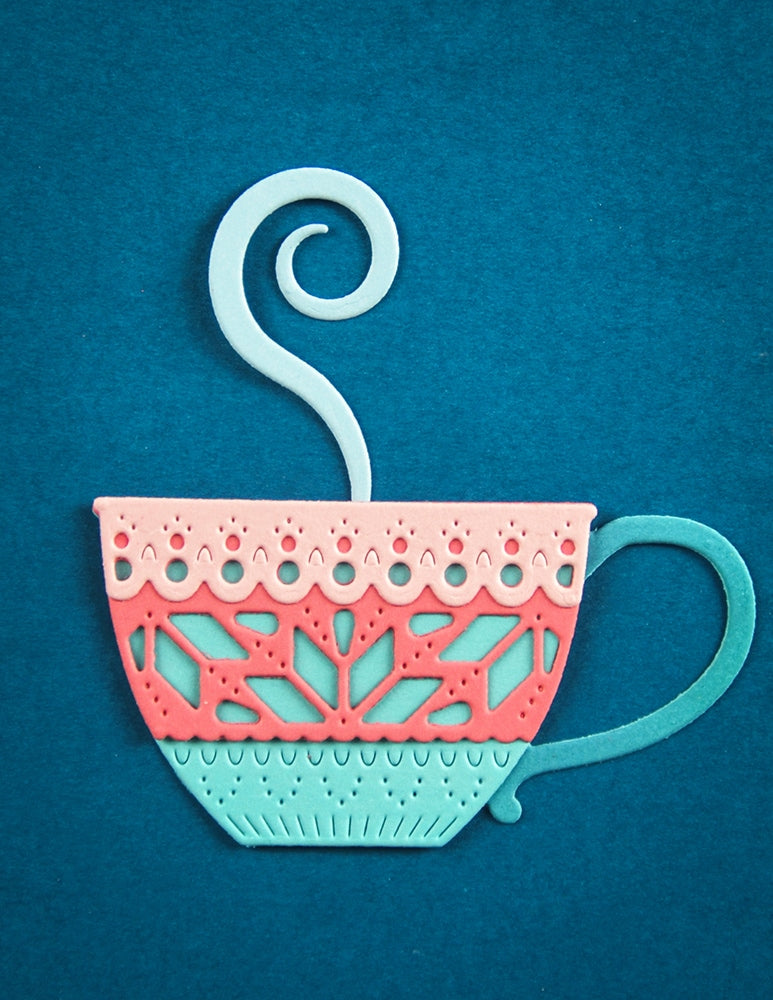 Poppy Stamps Stanzschablone - 2769 Nordic Cozy Tea Cup