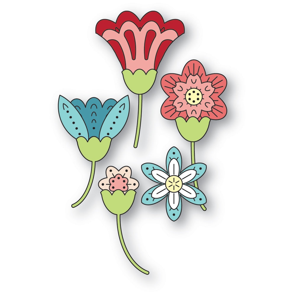 Poppy Stamps Stanzschablone - 2773 Nordic Scatter Flowers