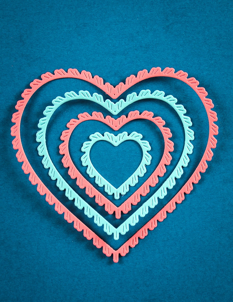 Poppy Stamps Stanzschablone - 2777 Fringed Heart Frames