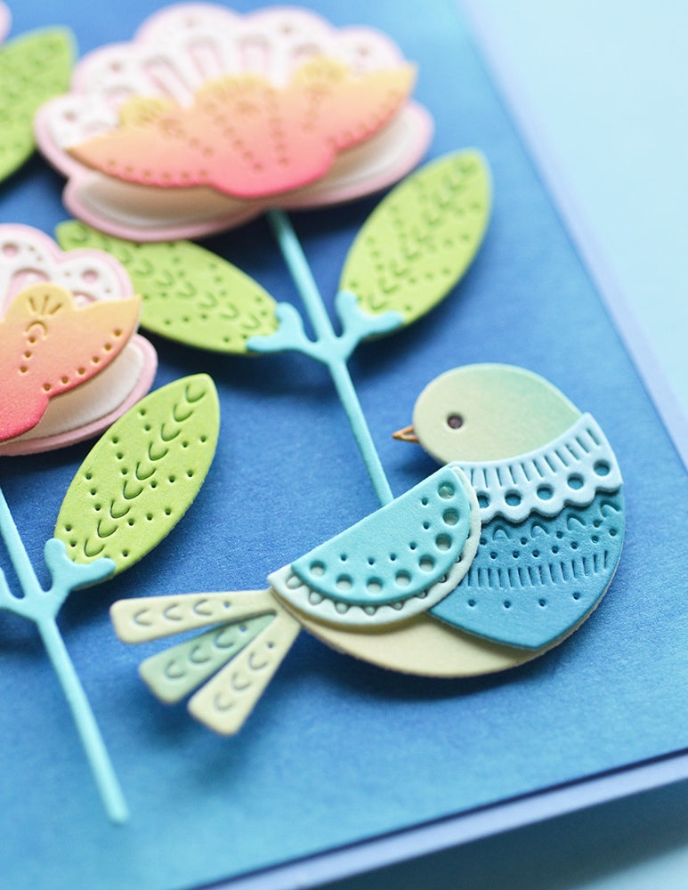 Poppy Stamps Stanzschablone - 2765 Nordic Nestled Bird