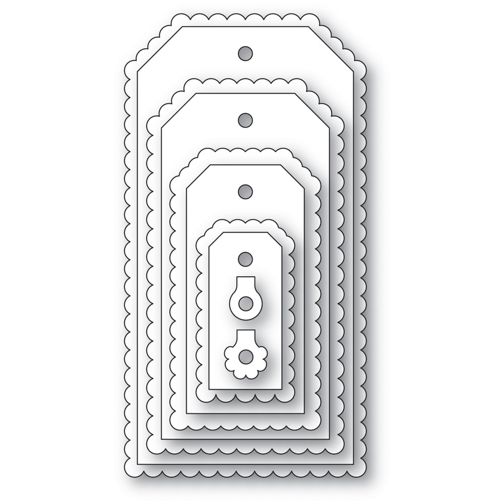 Poppy Stamps Stanzschablone - 2791 Scalloped Framer Tags