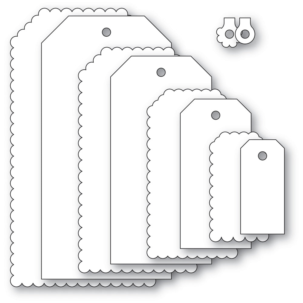 Poppy Stamps Stanzschablone - 2791 Scalloped Framer Tags