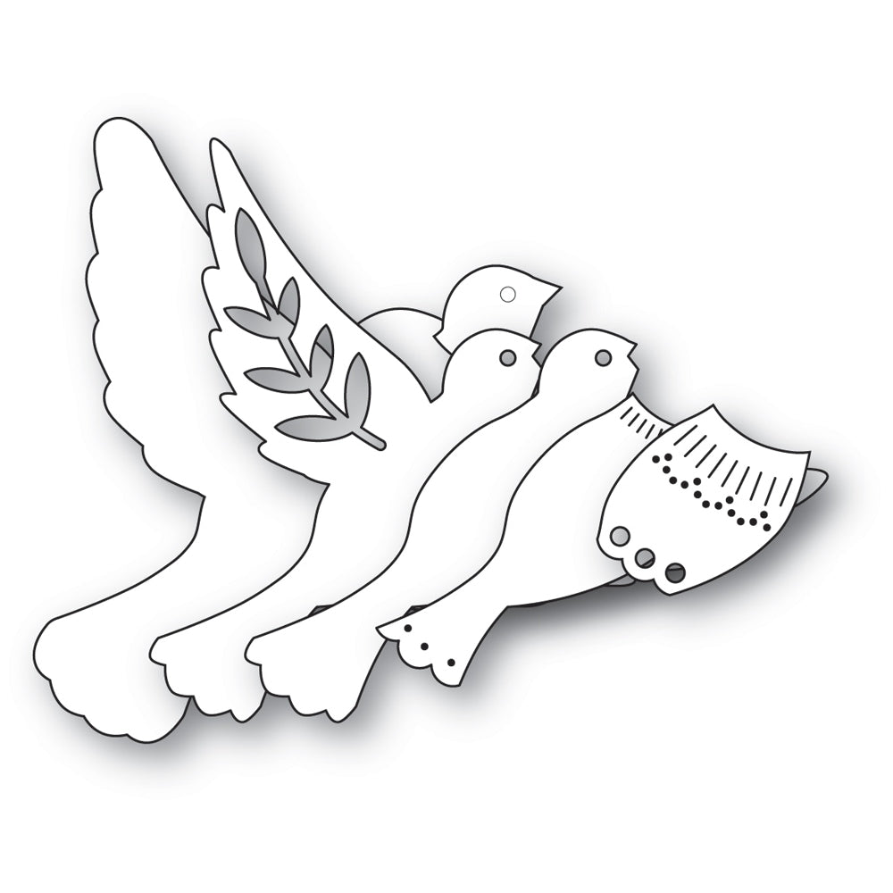 Poppy Stamps Stanzschablone - 2792 Nordic Soaring Dove
