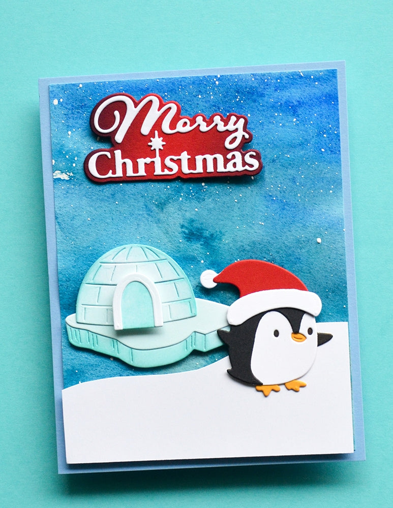 Poppy Stamps Stanzschablone - 2806 Merry Christmas Fluffy Script