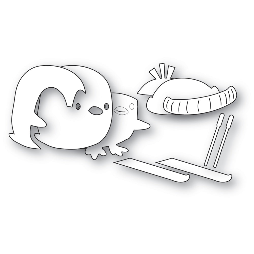 Poppy Stamps Stanzschablone - 2798 Ski Penguin