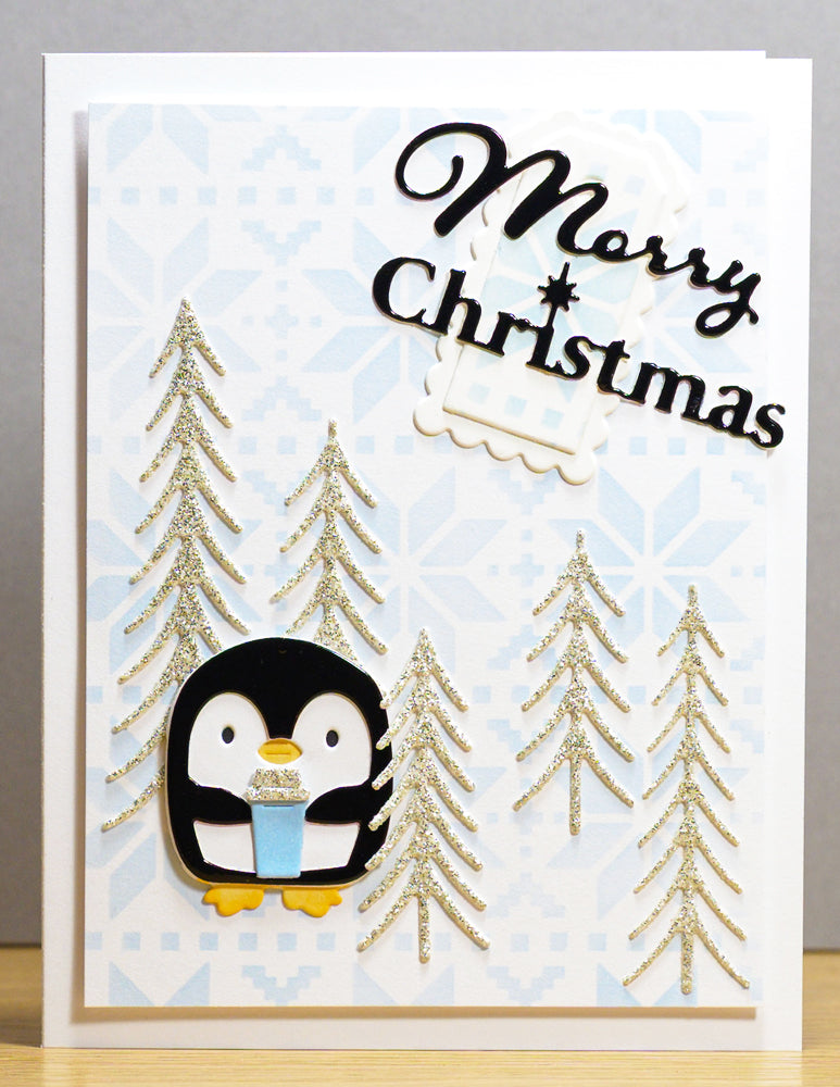 Poppy Stamps Stanzschablone - 2806 Merry Christmas Fluffy Script