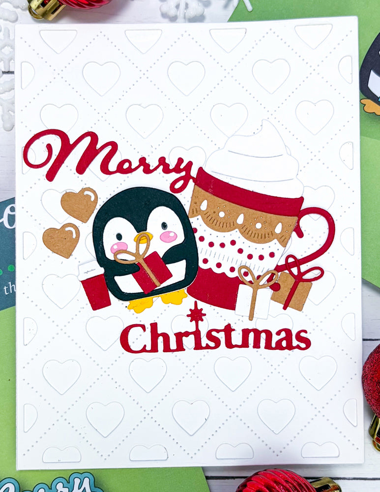 Poppy Stamps Stanzschablone - 2806 Merry Christmas Fluffy Script