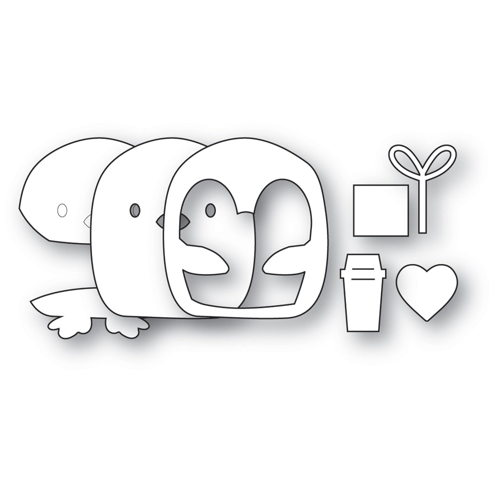 Poppy Stamps Stanzschablone - 2801 Coffee Penguin