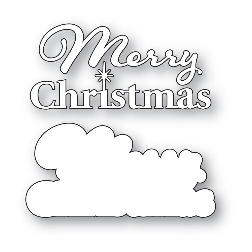 Poppy Stamps Stanzschablone - 2806 Merry Christmas Fluffy Script