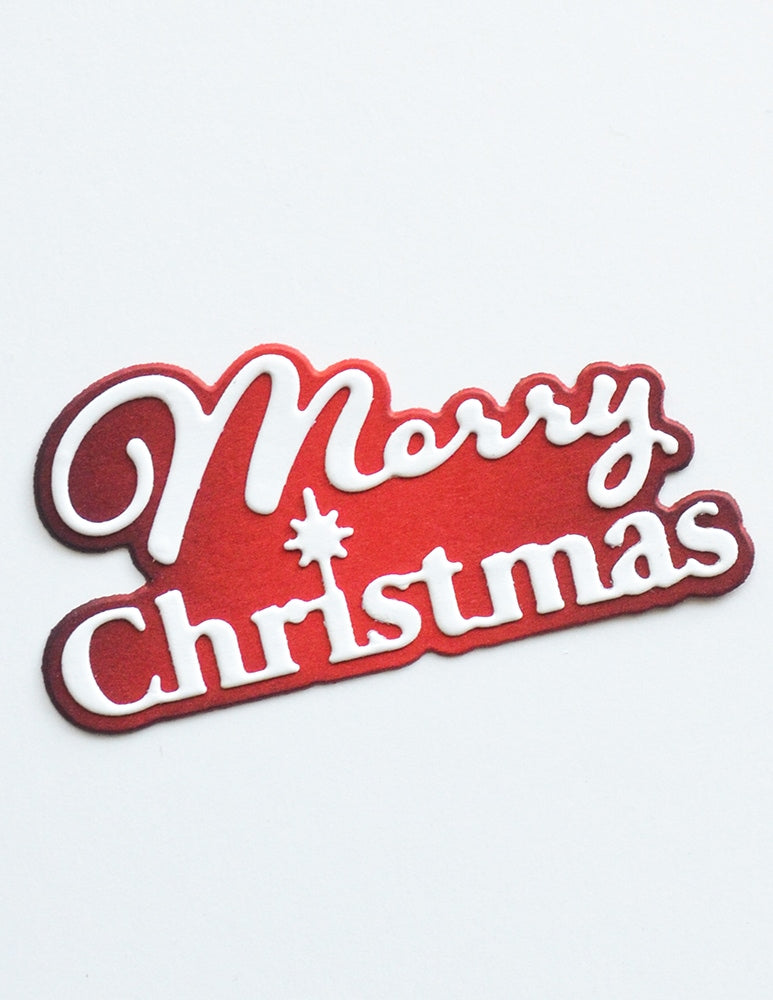 Poppy Stamps Stanzschablone - 2806 Merry Christmas Fluffy Script