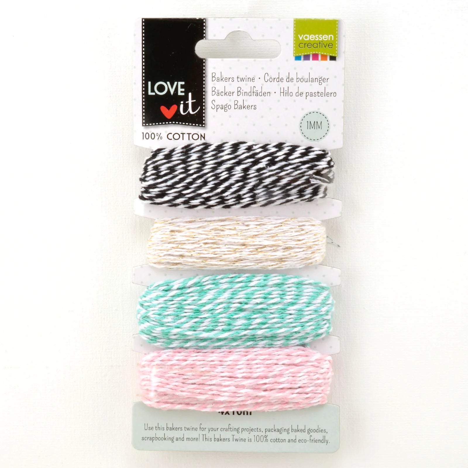 Vaessen Creative Bäckergarn Bakers Twine - Pastell und Schwarz