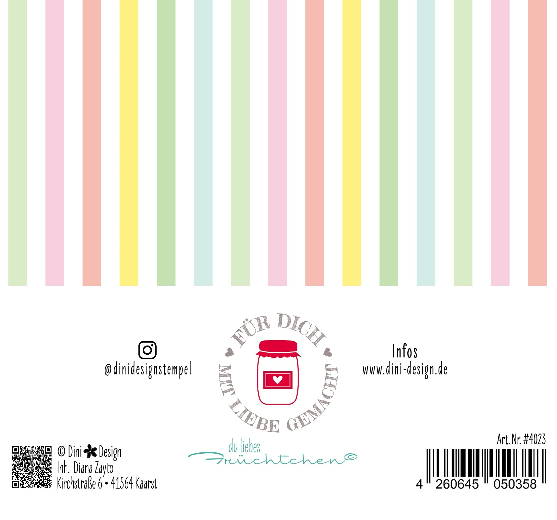 Dini Design 6x6 Papierset Anker-Uni Du liebes Früchtchen