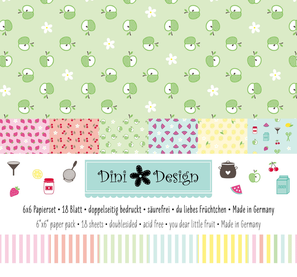 Dini Design 6x6 Papierset Anker-Uni Du liebes Früchtchen