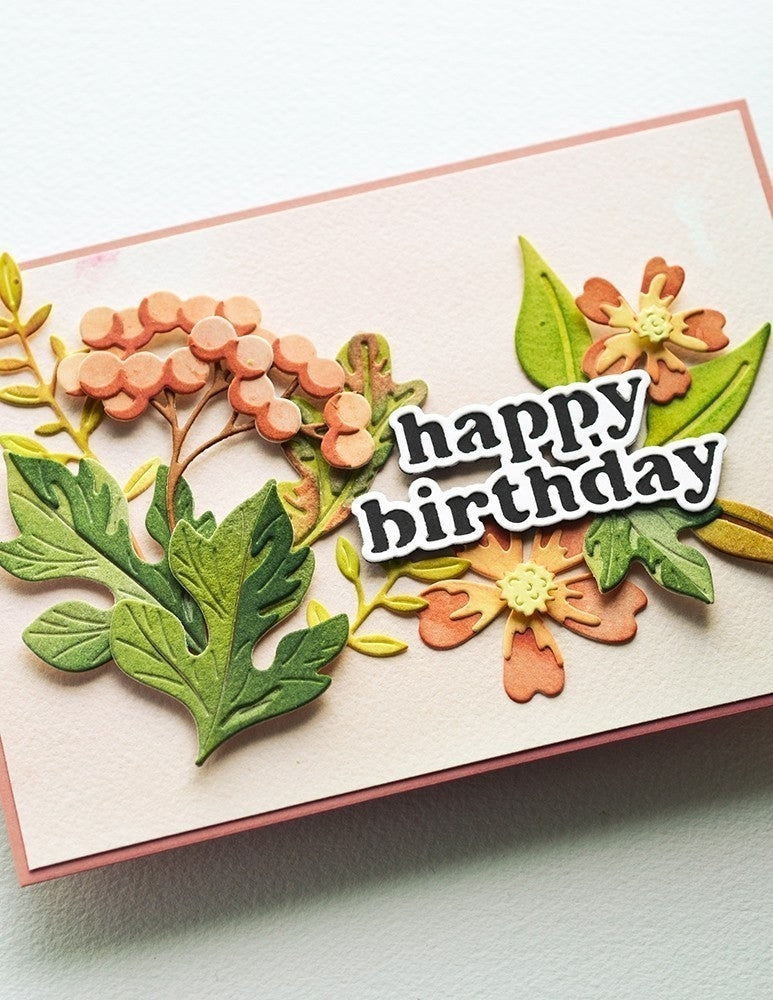 Birch Press Stanzschablone - 57551 Happy Birthday Vintage Sentiment