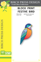 Birch Press Stanzschablone - 57587 Block Print Festive Bird
