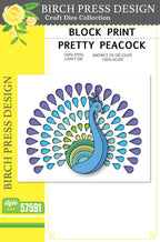 Birch Press Stanzschablone - 57591 Block Print Pretty Peacock