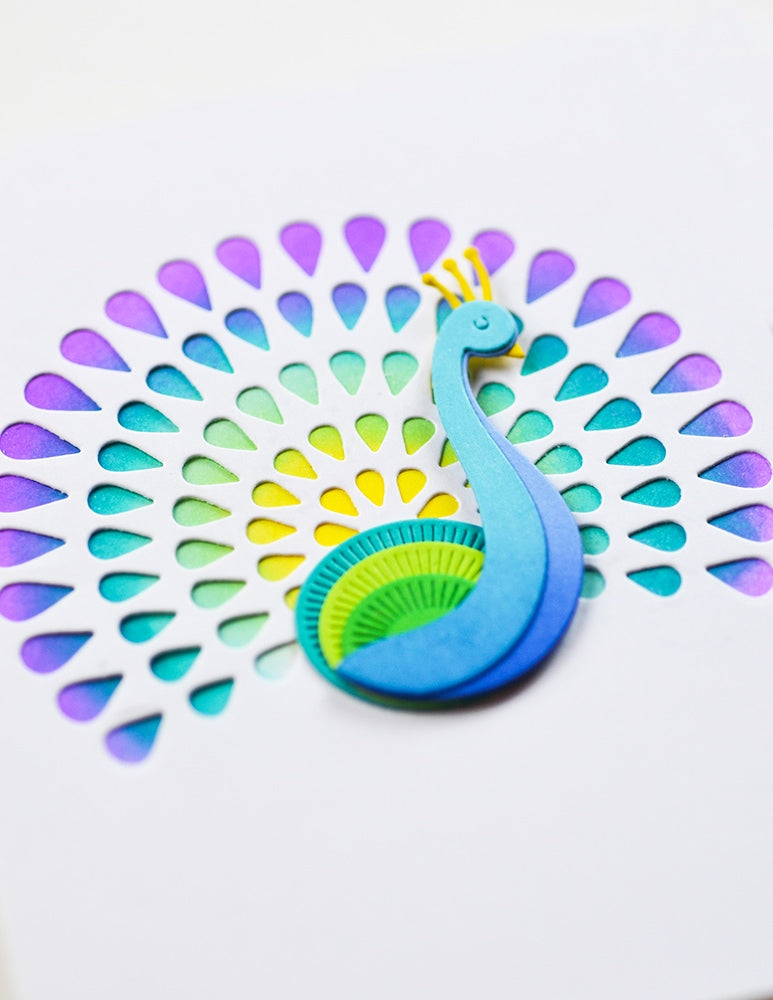 Birch Press Stanzschablone - 57591 Block Print Pretty Peacock