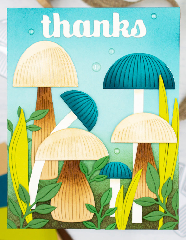 Birch Press Stanzschablone - 57610 Block Print Round Mushrooms