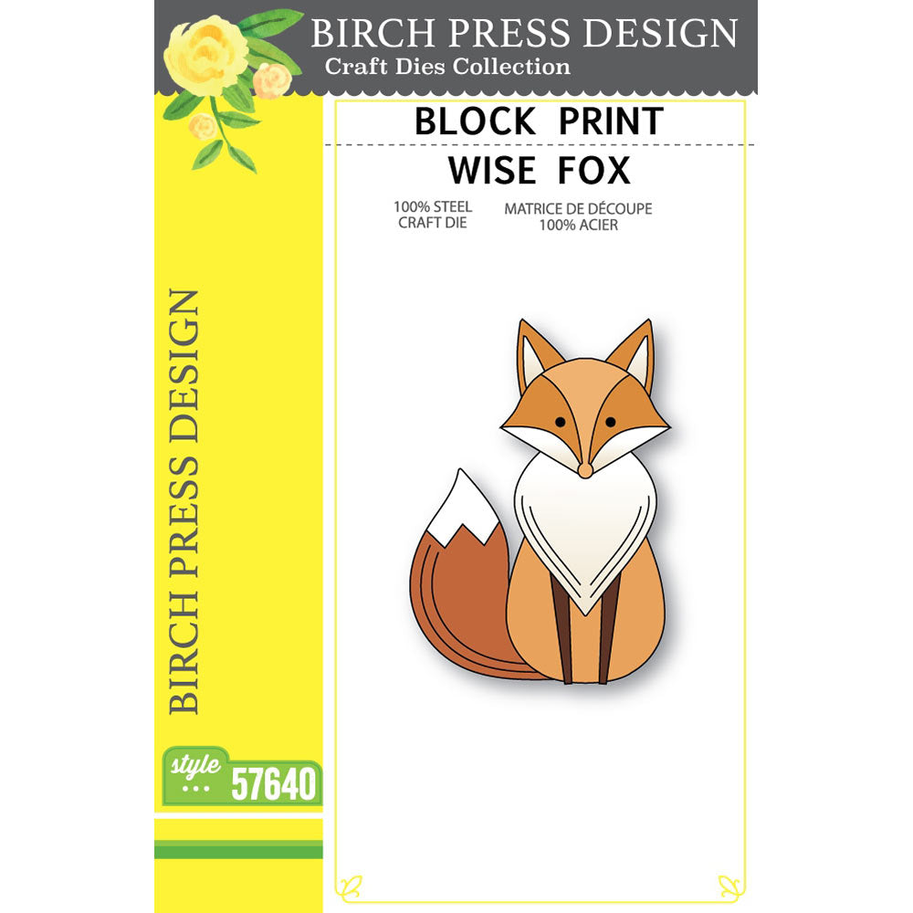 Birch Press Stanzschablone - 57640 Block Print Wise Fox
