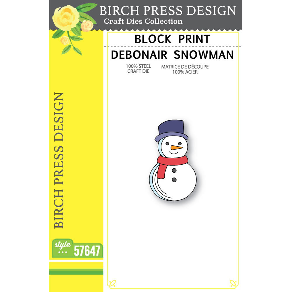 Birch Press Stanzschablone - 57647 Block Print Debonair Snowman