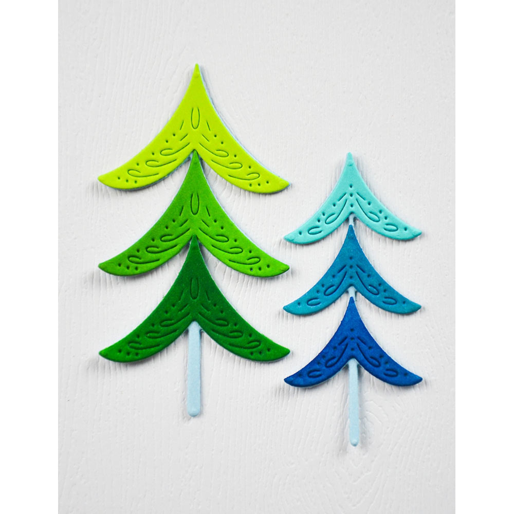 Birch Press Stanzschablone - 57648 Block Print Evergreen Trees