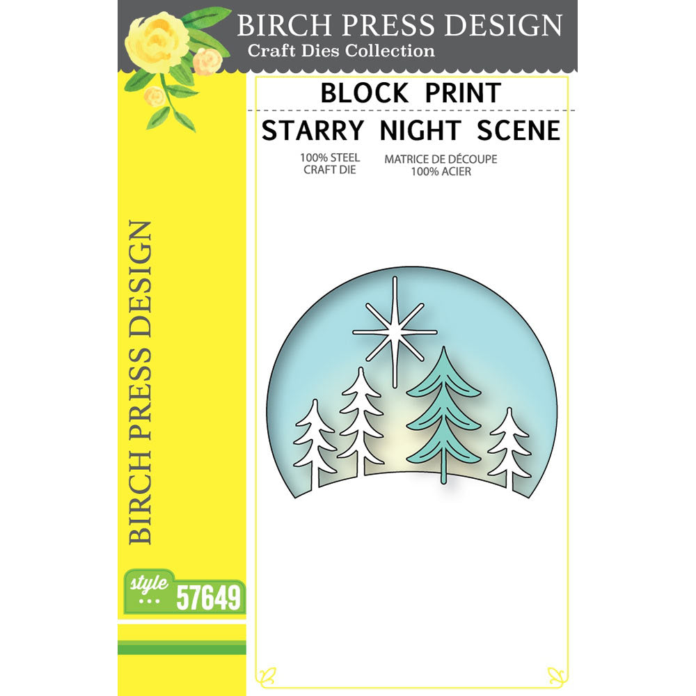 Birch Press Stanzschablone - 57649 Block Print Starry Night Scene