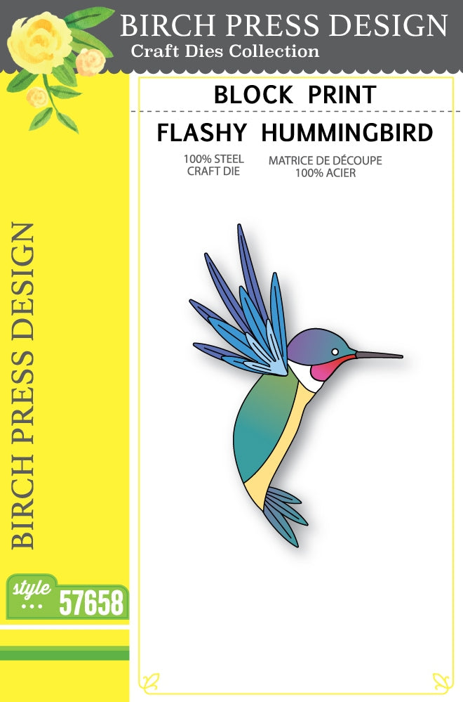 Birch Press Stanzschablone - 57658 Block Print Flashy Hummingbird