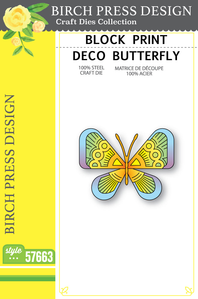 Birch Press Stanzschablone - 57663 Block Print Deco Butterfly