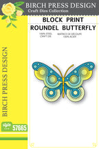 Birch Press Stanzschablone - 57665 Block Print Roundel Butterfly