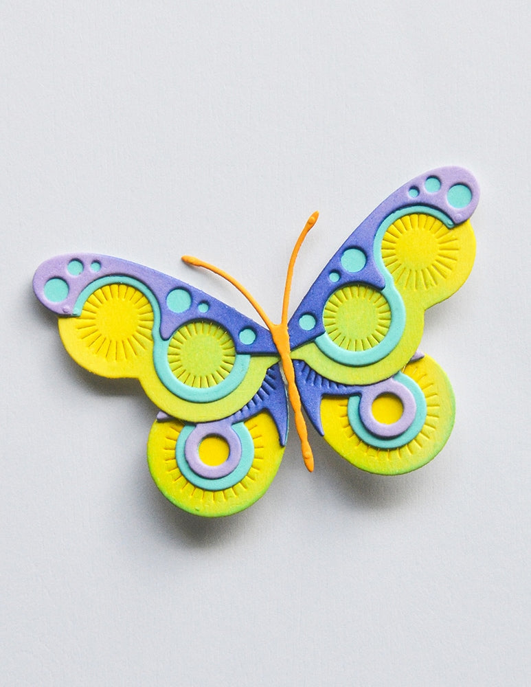 Birch Press Stanzschablone - 57665 Block Print Roundel Butterfly