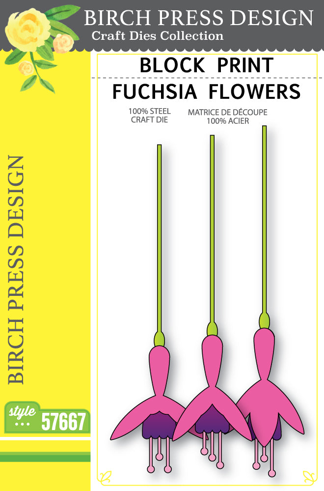 Birch Press Stanzschablone - 57667 Block Print Fuchsia Flowers