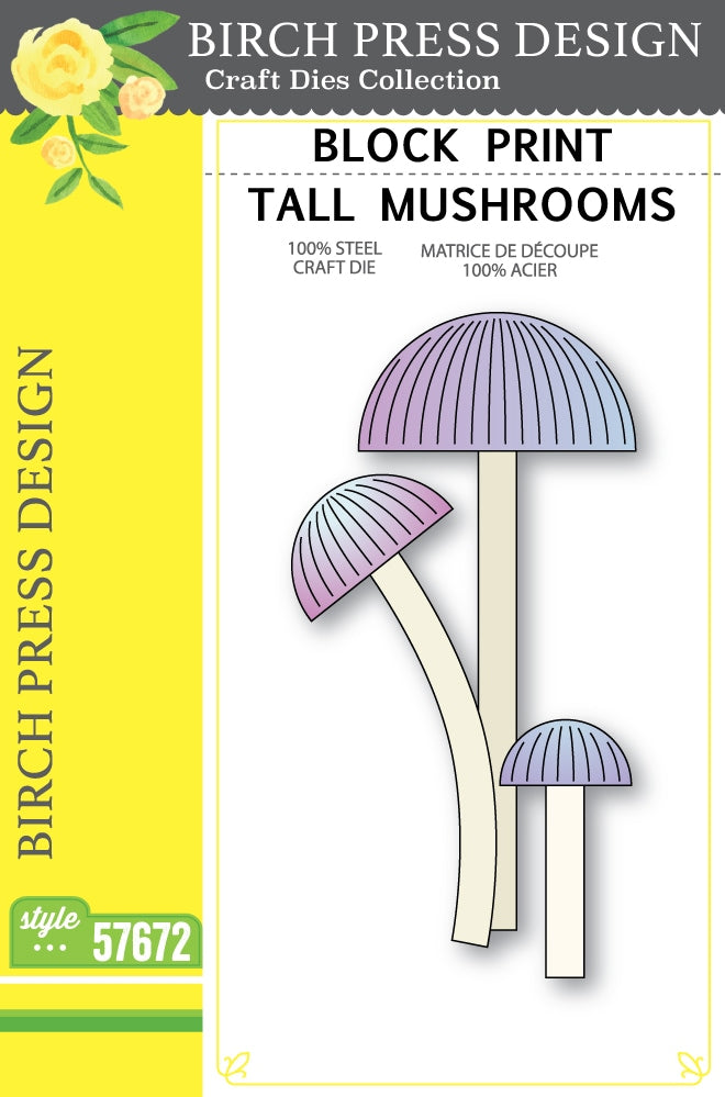 Birch Press Stanzschablone - 57672 Block Print Tall Mushrooms