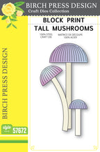 Birch Press Stanzschablone - 57672 Block Print Tall Mushrooms