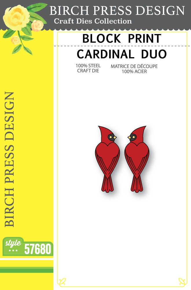 Birch Press Stanzschablone - 57680 Block Print Cardinal Duo